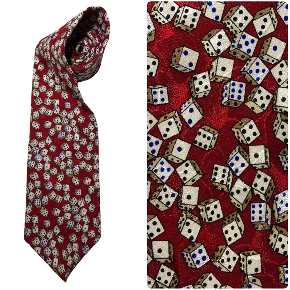 Dice gambling silk tie